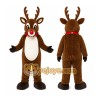 Brown Reindeer Mascot Costume with Custom Logo Brown Reindeer Mascot Costume with Custom Logo