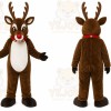 Brown Reindeer Mascot Costume with Custom Logo