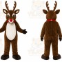 Brown Reindeer Mascot Costume with Custom Logo