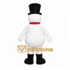 White Snowman Mascot Costume with Custom Logo