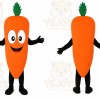 Orange Carrot Mascot Costume with Custom Logo