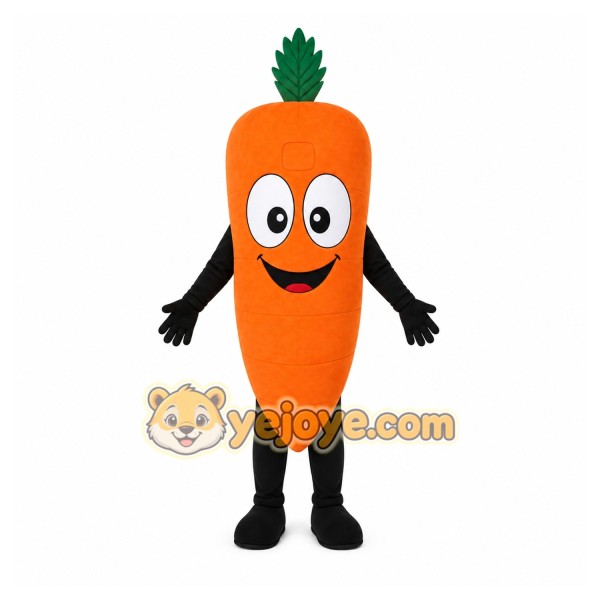 Orange Carrot Mascot Costume with Custom Logo Orange Carrot Mascot Costume with Custom Logo