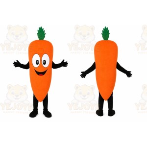 Orange Carrot Mascot Costume with Custom Logo