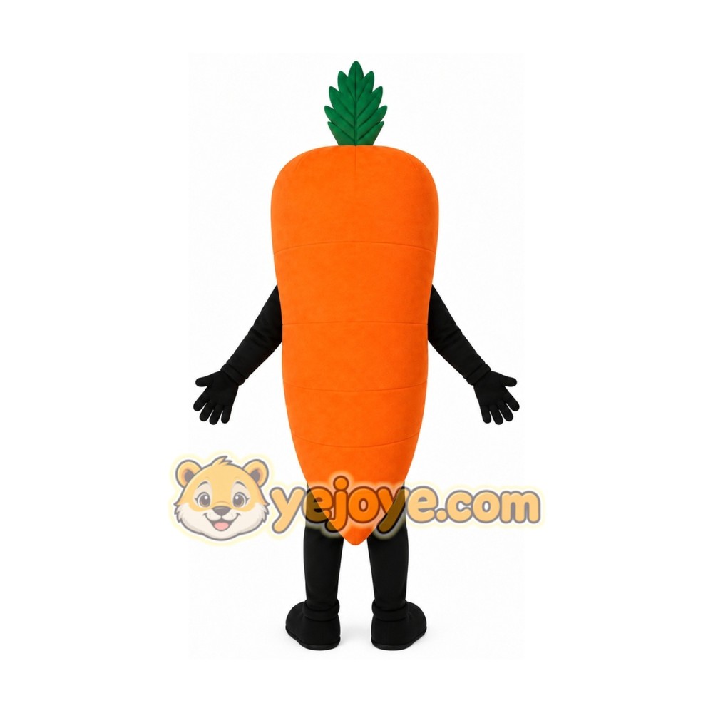 Orange Carrot Mascot Costume with Custom Logo Orange Carrot Mascot Costume with Custom Logo