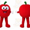 Red Apple Mascot Costume with Custom Logo