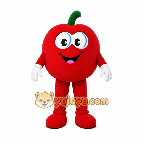Red Apple Mascot Costume with Custom Logo Red Apple Mascot Costume with Custom Logo