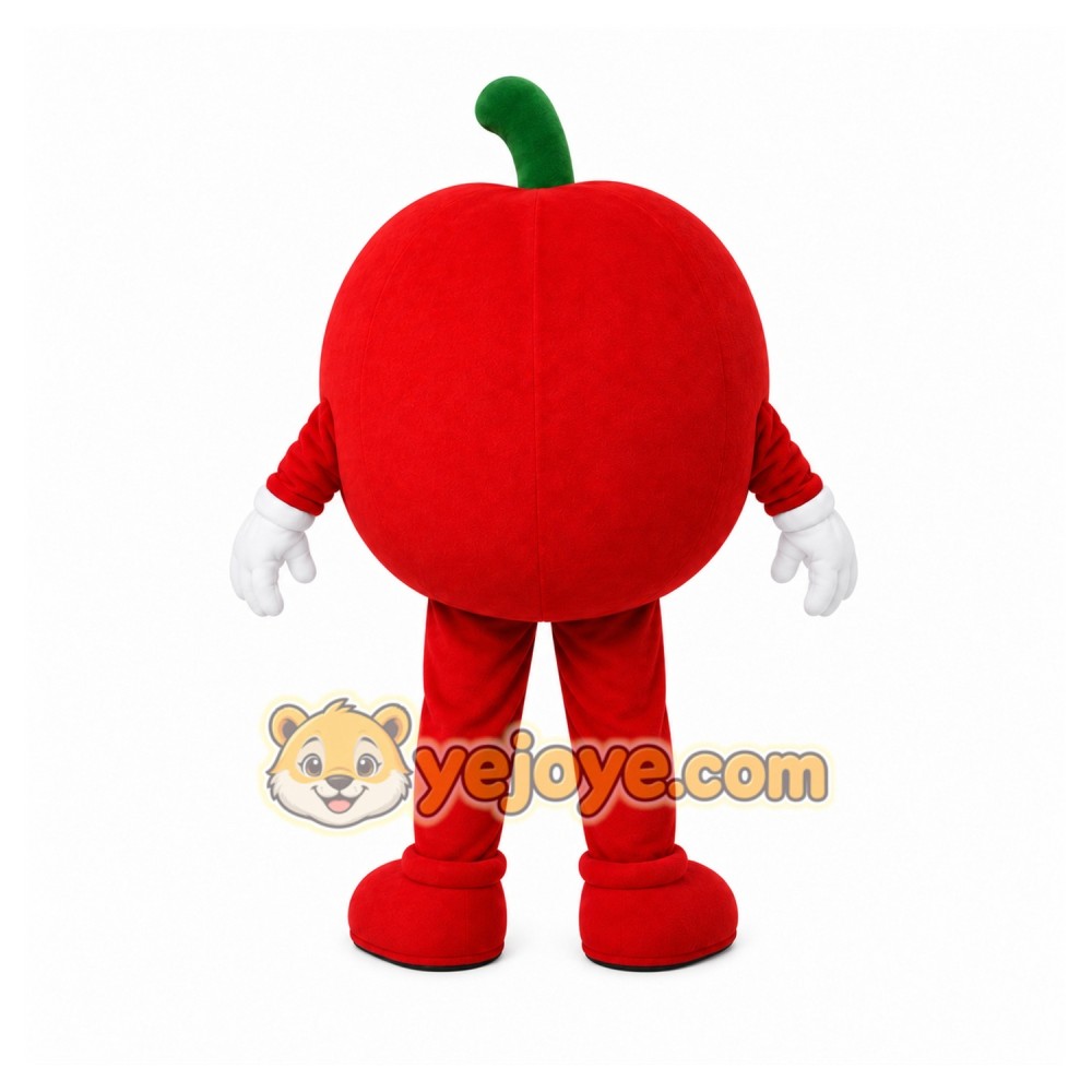 Red Apple Mascot Costume with Custom Logo Red Apple Mascot Costume with Custom Logo