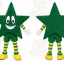 Green Star Mascot Costume with Custom Logo