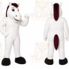 White Horse Mascot Costume with Custom Logo