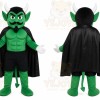 Green Devil Mascot Costume with Custom Logo