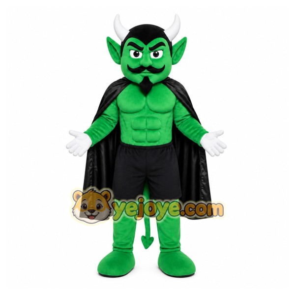 Green Devil Mascot Costume with Custom Logo Green Devil Mascot Costume with Custom Logo