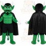 Green Devil Mascot Costume with Custom Logo
