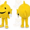 Yellow Fish Mascot Costume with Custom Logo