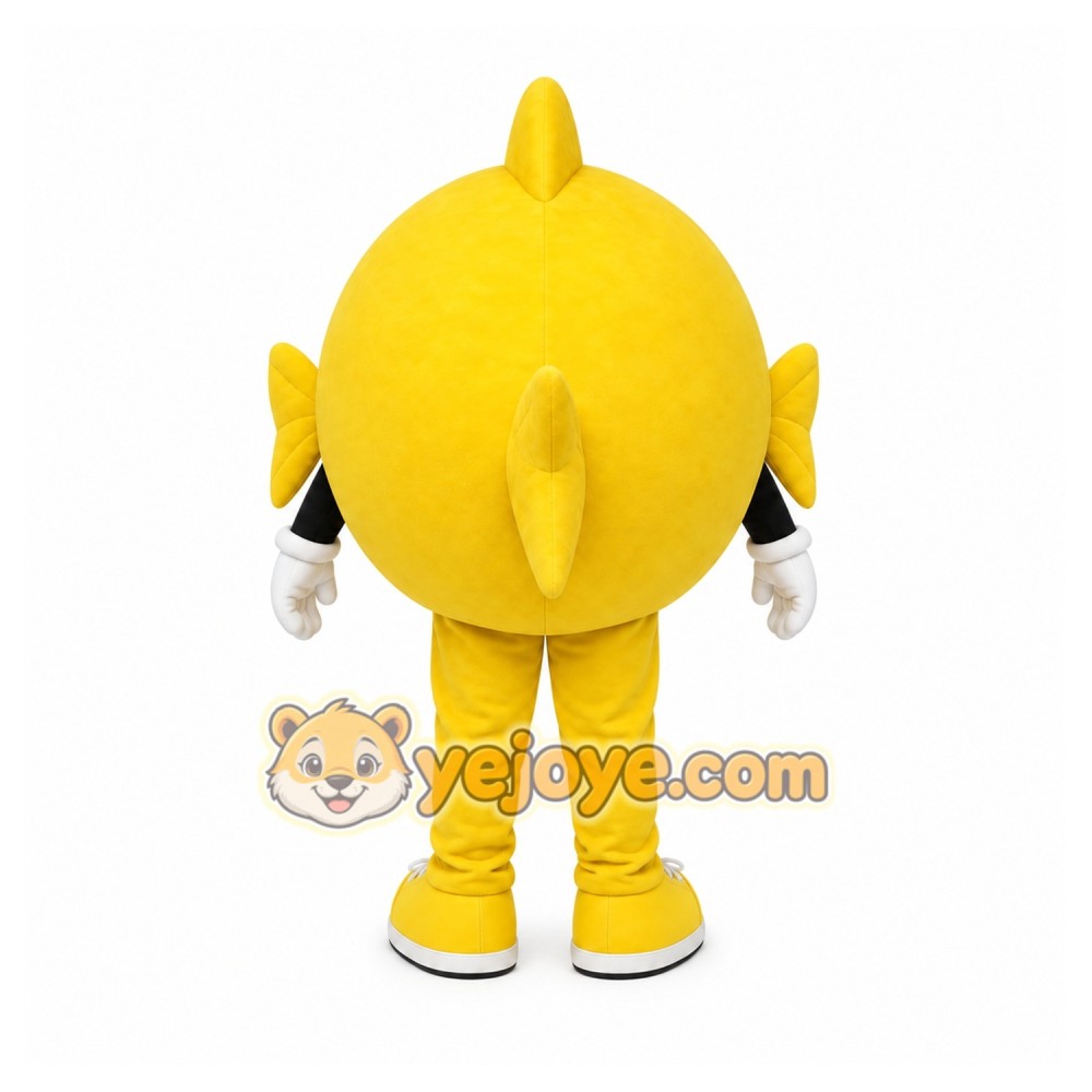 Yellow Fish Mascot Costume with Custom Logo Yellow Fish Mascot Costume with Custom Logo
