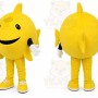 Yellow Fish Mascot Costume with Custom Logo