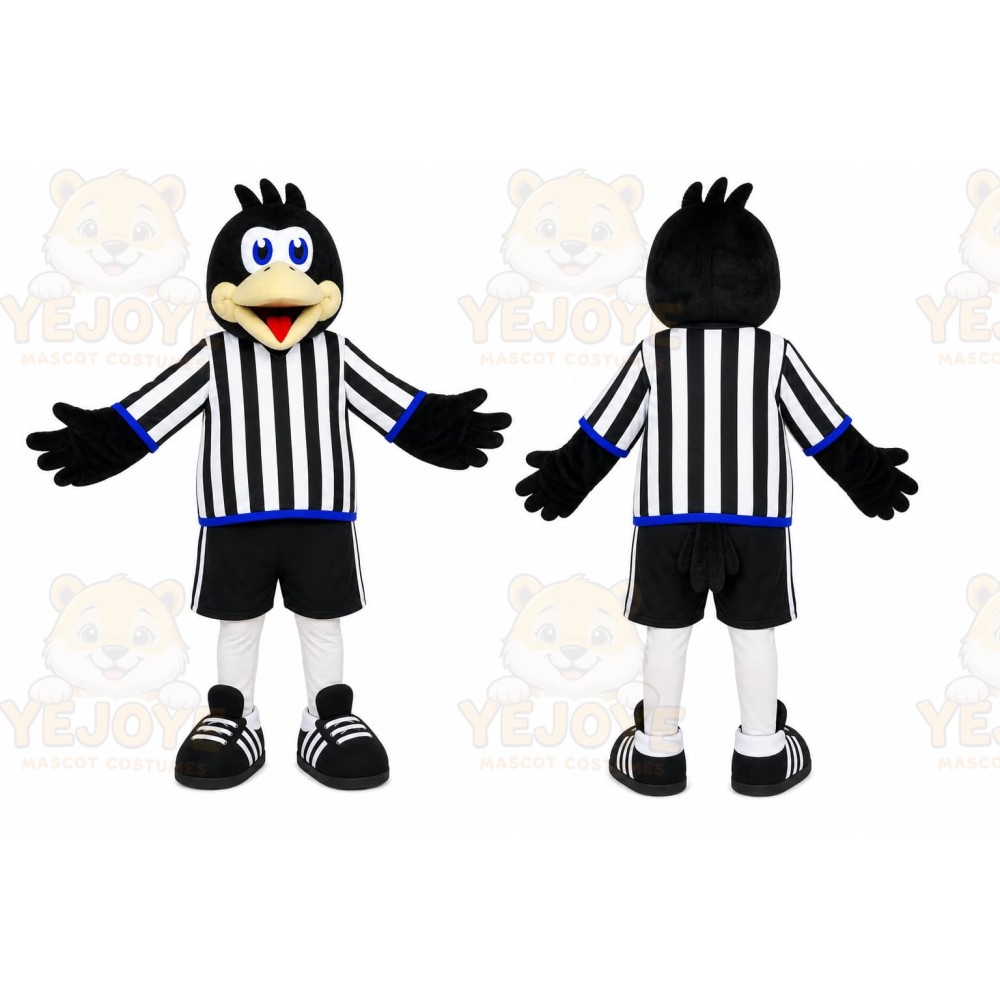 Black Bird Mascot Costume with Custom Logo