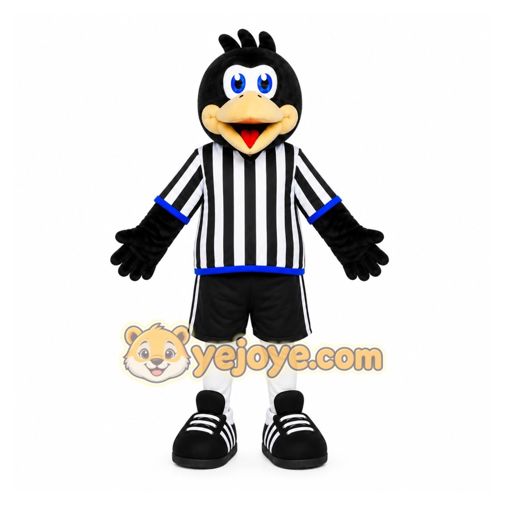 Black Bird Mascot Costume with Custom Logo Black Bird Mascot Costume with Custom Logo