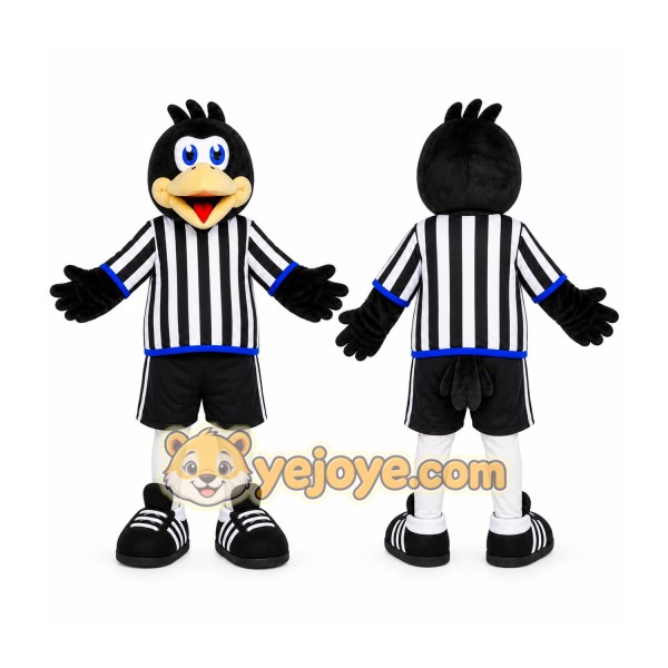 Black Bird Mascot Costume with Custom Logo