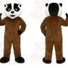 Brown Badger Mascot Costume with Custom Logo