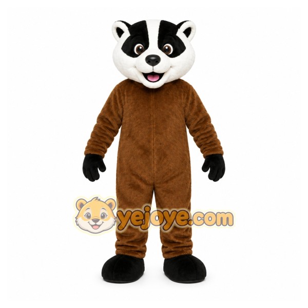 Brown Badger Mascot Costume with Custom Logo Brown Badger Mascot Costume with Custom Logo
