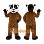 Brown Badger Mascot Costume with Custom Logo