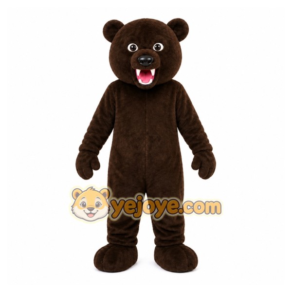 Brown Bear Mascot Costume with Custom Logo