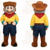 Yellow Cowboy Mascot Costume with Custom Logo