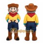 Yellow Cowboy Mascot Costume with Custom Logo