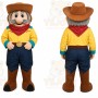 Yellow Cowboy Mascot Costume with Custom Logo