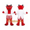 Red Devil Mascot Costume with Custom Logo