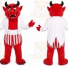 Red Devil Mascot Costume with Custom Logo