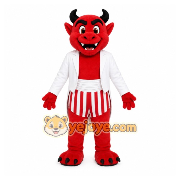 Red Devil Mascot Costume with Custom Logo Red Devil Mascot Costume with Custom Logo