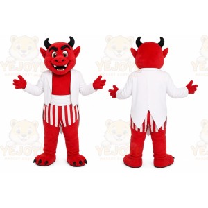 Red Devil Mascot Costume with Custom Logo