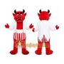 Red Devil Mascot Costume with Custom Logo