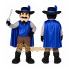 Blue Musketeer Mascot Costume with Custom Logo Blue Musketeer Mascot Costume with Custom Logo