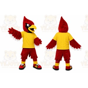 Red Bird Mascot Costume with Custom Logo