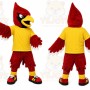 Red Bird Mascot Costume with Custom Logo