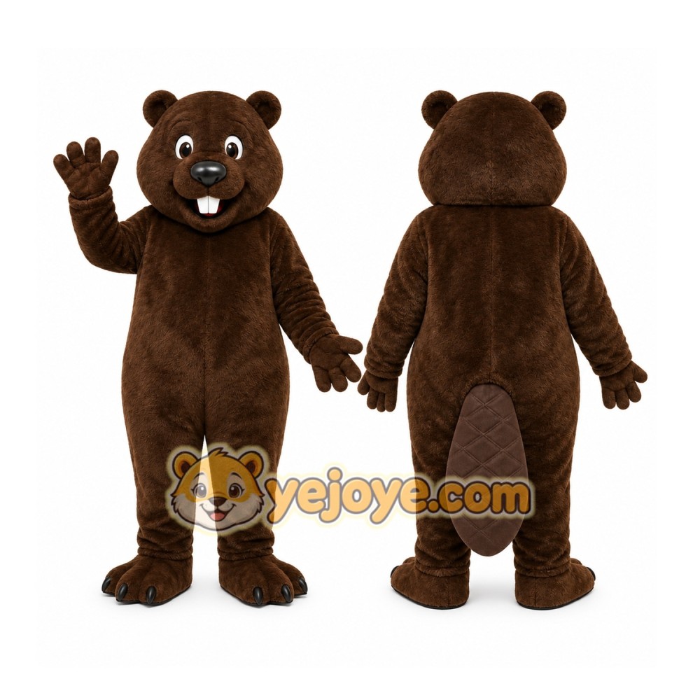Brown Beaver Mascot Costume with Custom Logo Brown Beaver Mascot Costume with Custom Logo