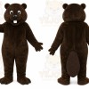 Brown Beaver Mascot Costume with Custom Logo