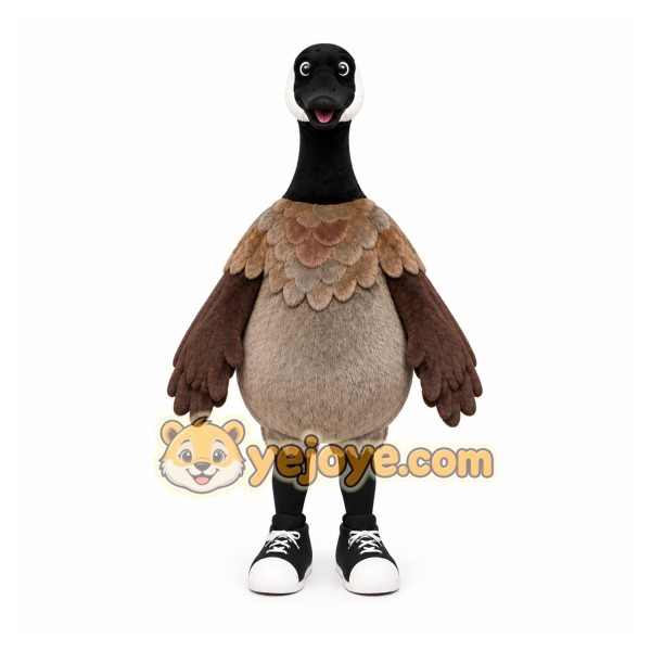 Brown Goose Mascot Costume with Custom Logo