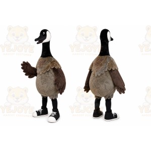 Brown Goose Mascot Costume with Custom Logo