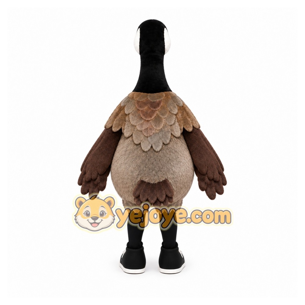 Brown Goose Mascot Costume with Custom Logo