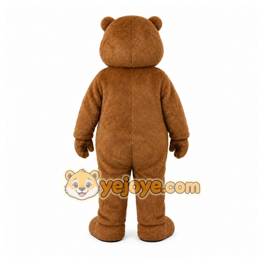Brown Bear Mascot Costume with Custom Logo