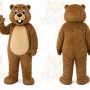 Brown Bear Mascot Costume with Custom Logo
