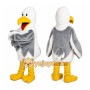 White Seagull Mascot Costume with Custom Logo