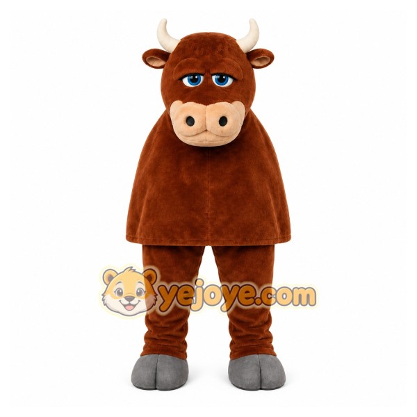 Brown Bull Mascot Costume with Custom Logo Brown Bull Mascot Costume with Custom Logo