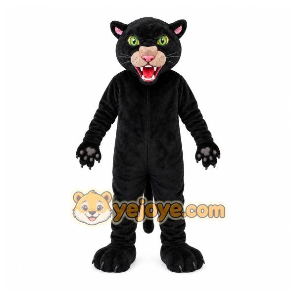 Black Panther Mascot Costume with Custom Logo