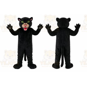 Black Panther Mascot Costume with Custom Logo