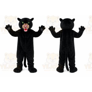 Black Panther Mascot Costume with Custom Logo