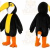 Black Toucan Mascot Costume with Custom Logo
